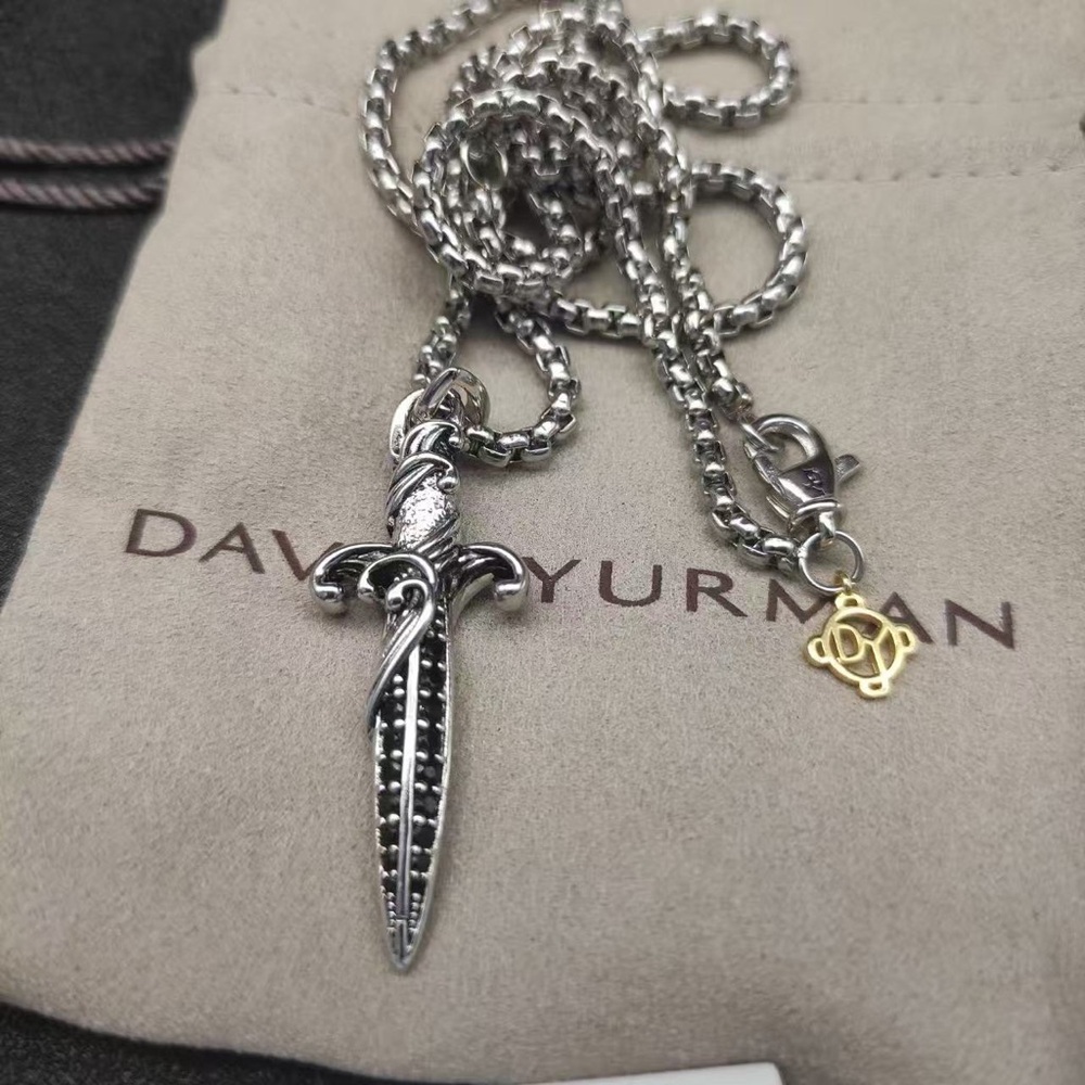 David Yurman Men’s Silver Dagger Pendant Necklace
